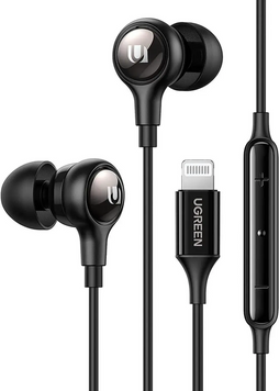 Навушники провідні EP103 In-Ear Earphones Lightning Connector чорні (30631) MB-89262 фото