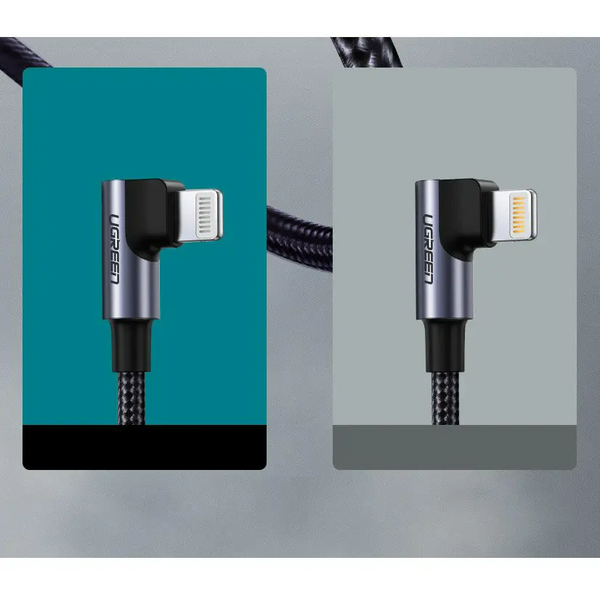 Кабель Type C Male to Lightning Male Angled Case with Braid 1.5m чорний (60764) MB-94006 фото