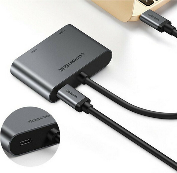 Адаптер CM162 USB-C to HDMI + VGA +USB 3.0 Adapter with PD (50505) MB-90386 фото
