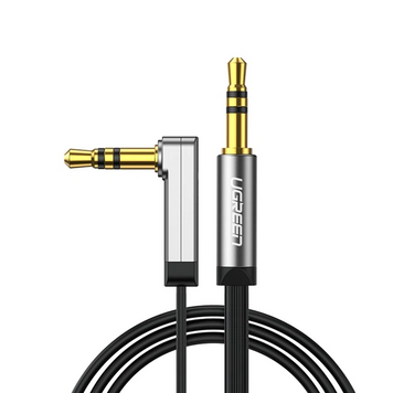 Аудіо кабель UGREEN AV119 3.5mm Male to 3.5mm Male Straight to angle flat Cable 3m (10728) MB-78837 фото