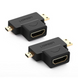 Адаптер HD129 Micro HDMI+Mini HDMI (female) to HDMI (female) чорний (20144) MB-89276 фото 3