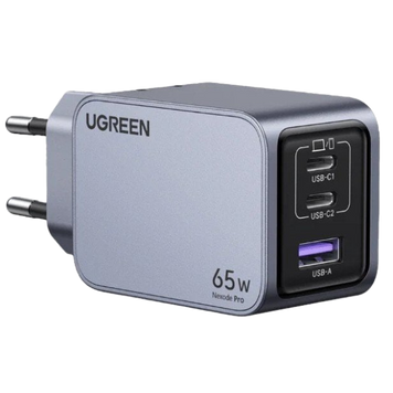 СЗУ X755 Nexode Pro 65W 3-Port Pro 2 x USB + USB Type-C EU серый (25871) MB-93954 фото