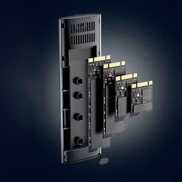 Зовнішня кишеня CM400 SATA/PCIe NVMe M.2 SSD to USB 3.2 сіра (90264) MB-92268 фото