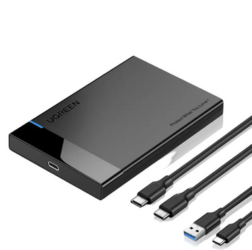 Внешний карман US221 HDD/SSD 2.5 SATA USB-C to Type-C+USB Black (60735) MB-92285 фото
