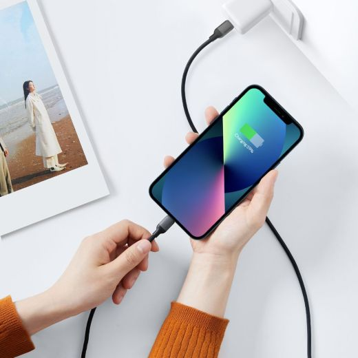 Кабель US387 USB-C to Lightning Silicone Cable 1m (чорний) (20304) MB-87675 фото