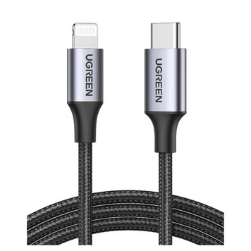 Кабель US304 USB-C to Lightning M/M Cable Aluminum Shell Braided 2m (черный) (60761) MB-94514 фото