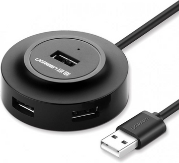 Хаб CR106 USB 2.0 Hub 4 Ports 1m чорний (20277) MB-82292 фото