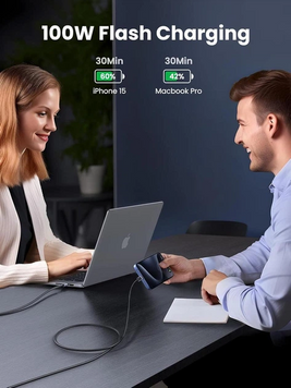 Кабель Ugreen L512 USB Type-C to USB Type-C 100W 1m Black (45063) MB-98797 фото