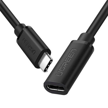 Кабель US353 USB Type C Male to Female Extension Cable (20V/5A) 100W 1m (черный) (10387) MB-89273 фото