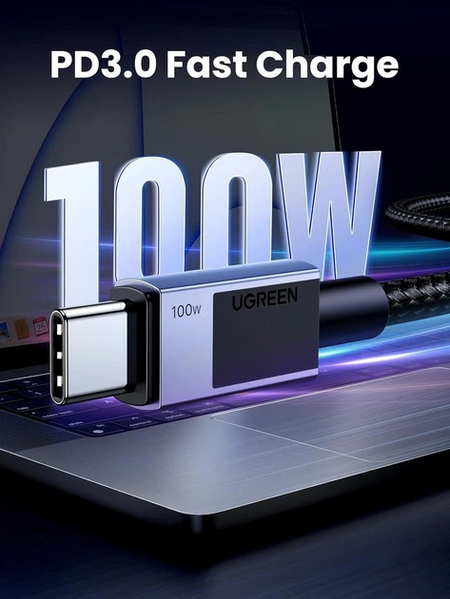 Кабель Ugreen L512 USB Type-C to USB Type-C 100W 1m Black (45063) MB-98797 фото