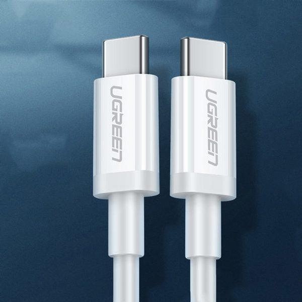 Кабель US264 USB 2.0 Type-C Male to Type-C Male Cable Nickel Plating ABS 1m білий (60518) MB-78738 фото