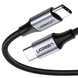 Кабель UGREEN US261 USB Type-C to USB Type-C 60W Round Cable Nickel Shell 3A 1m Black/Gray (50150) MB-99140 фото 1