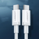 Кабель US264 USB 2.0 Type-C Male to Type-C Male Cable Nickel Plating ABS 1m білий (60518) MB-78738 фото 2