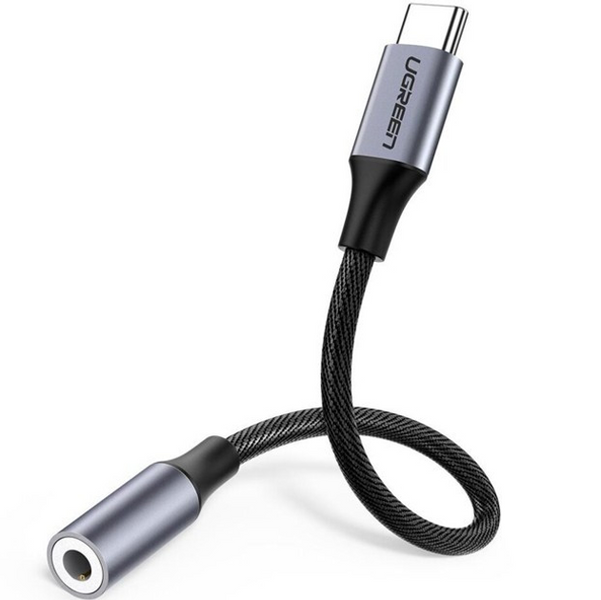 Аудіо кабель AV142 USB Type C to 3.5mm Female Cable 10cm (сірий) (30632) MB-87674 фото