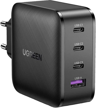 СЗУ CD224 GaN Tech USB-A+3xUSB-C Fast Charger 65Вт EU черный (70774) MB-89265 фото