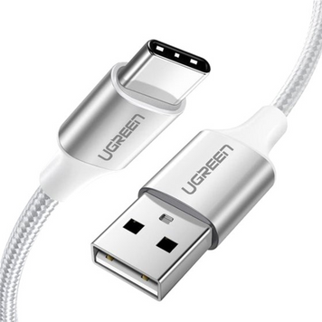 Кабель US288 USB - Type-C Cable Aluminum Braid 1м білий (60131) MB-85987 фото