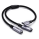 Аудіо кабель AV144 USB Type C Male to 3.5mm 2 Female Audio Cable 25cm (срібний) 30732 MB-87686 фото 1