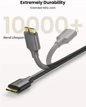 Кабель UGREEN US130 USB 3.0 to Micro B Cable 0.5m Black (10840) MB-99139 фото