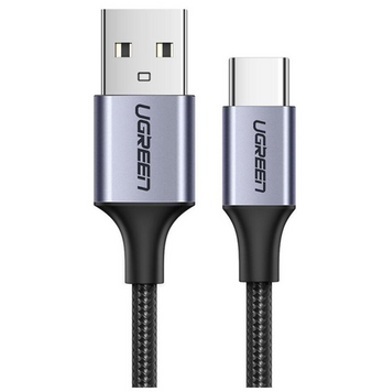 Кабель US288 USB-A 2.0 - USB-C Cable Nickel Plating Aluminum Braid 1m чорний (60126) MB-78733 фото