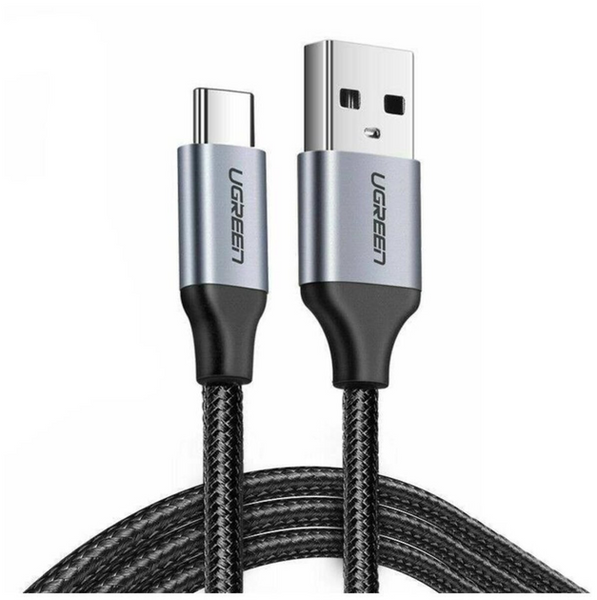 Кабель US288 USB-A 2.0 - USB-C Cable Nickel Plating Aluminum Braid 1m чорний (60126) MB-78733 фото