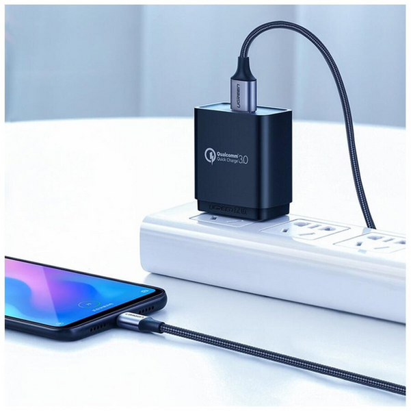 Кабель US288 USB-A 2.0 - USB-C Cable Nickel Plating Aluminum Braid 1m чорний (60126) MB-78733 фото