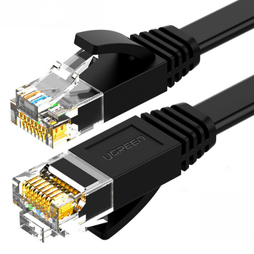 Кабель NV102 Cat 6 U/UTP Lan Flat Cable 1m черный (50173) MB-94012 фото
