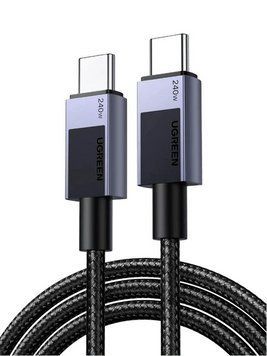 Кабель Type-C на Type-C для швидкої зарядки UGREEN L513 240W 5A PD Fast Charging Cable Gray 1метр (45067) MB-100797 фото