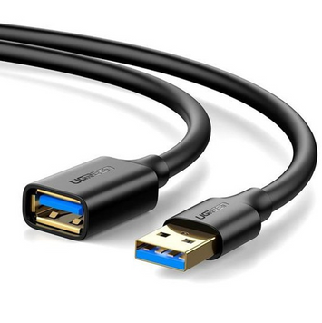 Кабель US129 USB 3.0 Extension Male Cable 2m чорний (10373) MB-82319 фото