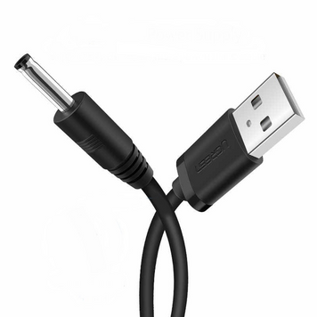 Кабель US277 USB-A 2.0 to DC 3.5mm M/F Charging Cable 1m чорний (10376) MB-78783 фото