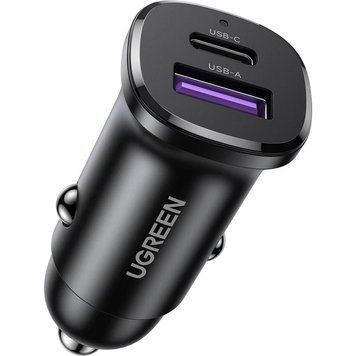 Зарядний пристрій UGREEN 2xUSB 30W (USB-A + USB-C) QC 4.0 Сіра (EC305) (25845) MB-100798 фото