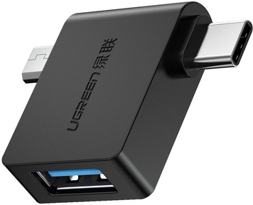 Адаптер 30453 2 in 1 Adapter Micro USB Male+USB Type-C (30453) MB-78762 фото