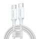 Кабель US557 USB-C to USB-C Silicone Fast Charging Cable 1m белый (15267) MB-93956 фото 2