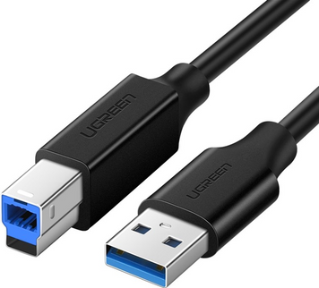Кабель US210 USB 3.0 AM to BM Print Cable 2m чорний (10372) MB-78815 фото