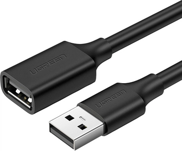 Кабель Ugreen US103 USB 2.0 Male to Female Extension Cable 1м Black (10314) MB-99138 фото