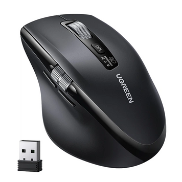 Беспроводная мышь UGREEN M751 Bluetooth 5.4/2.4G 6 кнопок с боковым колесом Black (45792) MB-98724 фото