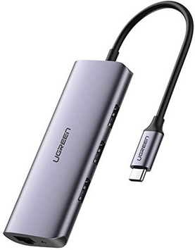Хаб CM252 USB-C to 3 x USB 3.0+RJ45+Micro USB Multifunction Adapter (60718) MB-78808 фото