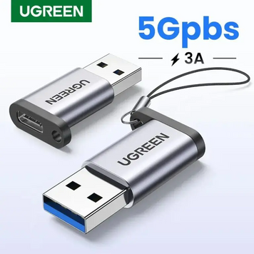 Адаптер US276 USB-A 3.0 to USB-C Adapter серый (50533) MB-87696 фото