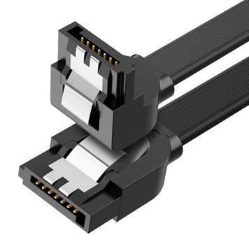 Кабель US217 Angled SATA 3 Data Cable 0.5m чорний (30797) MB-78831 фото