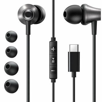 Навушники з мікрофоном UGREEN EP105 In-Ear Earphones Type-C Black (35754) MB-98818 фото