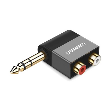Адаптер AV147 6.35mm Male to 2RCA Female Adapter чорний (40846) MB-82343 фото