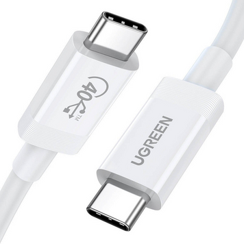 Кабель US506 USB Type-C to USB Type-C PD USB4.0 40Gb/s 100W 0.8m белый (40113) MB-89274 фото