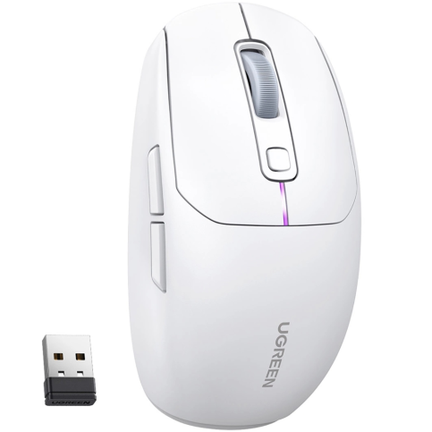 Бездротова миша MU103 Modes Mouse Wired&2.4 GHz&BT Type-C Charging 3-devices біла (15629) MB-94020 фото