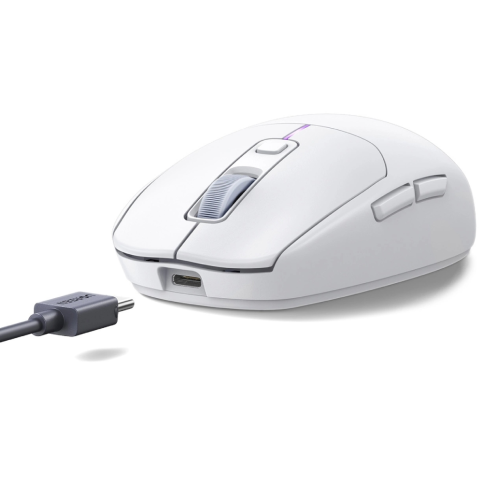 Бездротова миша MU103 Modes Mouse Wired&2.4 GHz&BT Type-C Charging 3-devices біла (15629) MB-94020 фото