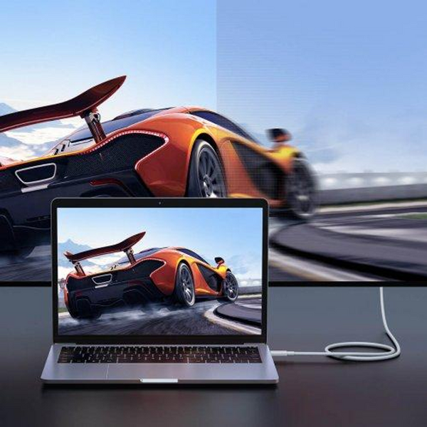 Кабель US506 USB Type-C to USB Type-C PD USB4.0 40Gb/s 100W 0.8m білий (40113) MB-89274 фото