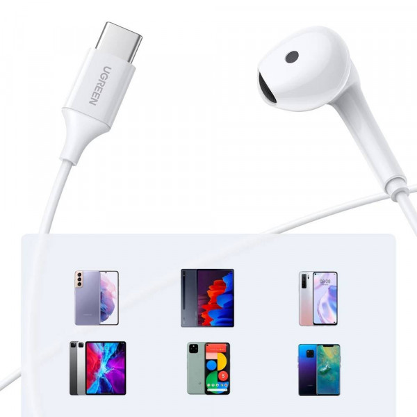 Наушники с микрофоном Wired Earphones with Type-C белые (60700) MB-92272 фото