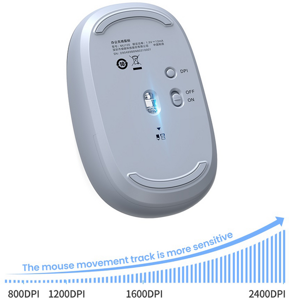 Беспроводная мышь MU105 2.4G Wireless Mouse Dusty 1*AA 800-2400 DPI синяя (90671) MB-94022 фото