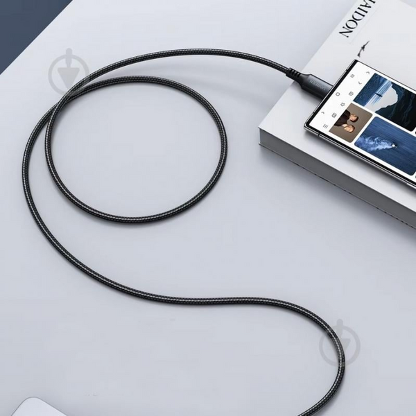 Кабель US567 USB-C to USB-C PD Fast Charging Cable 1 м черный (15373) MB-95440 фото