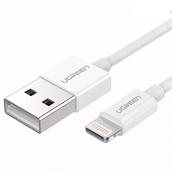 Кабель US155 USB-A 2.0-Lightning MFI 1м Nickel Plated білий (20728) MB-82288 фото